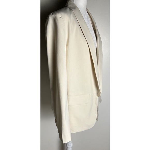 MOTF Womens Cream Open Swing Stretch Blazer Jacket Sz L NWOT - Picture 2 of 10
